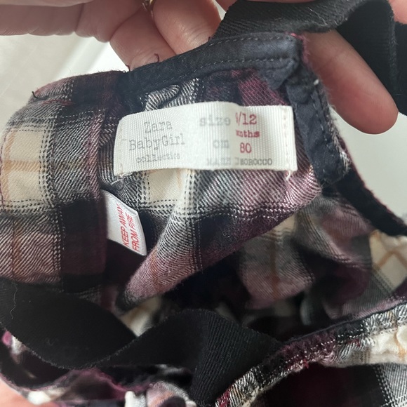 Zara purple plaid dress with buttons 9-12 months - Picture 2 of 4